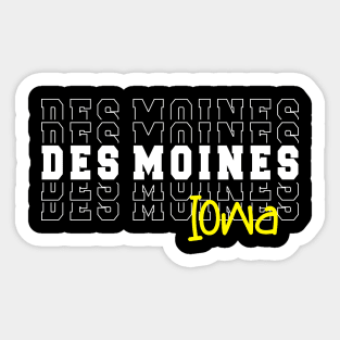 Des Moines city Iowa Des Moines IA Sticker